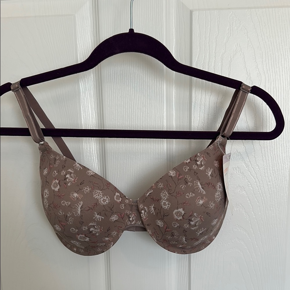 Warners Floral Brown/Taupe Bra Size 36B